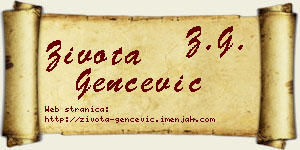 Života Genčević vizit kartica
